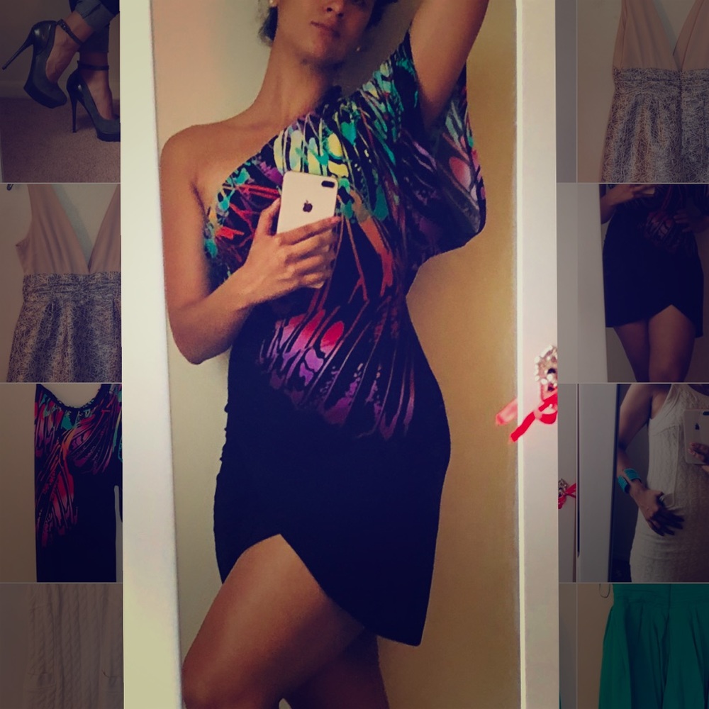 Single sleeved, little, tight dress